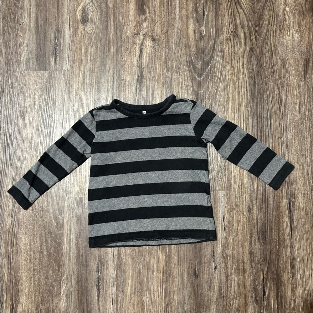 Uniqlo Striped Black and Gray Kids Shirt